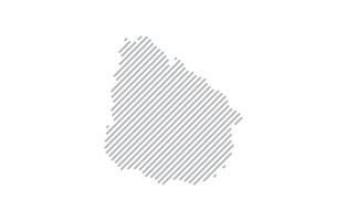 Stylized linear map of Uruguay in minimalistic style. illustration of the map of the country. vector