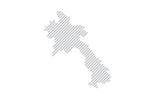 Stylized linear map of Laos in minimalistic style. illustration of the map of the country. vector