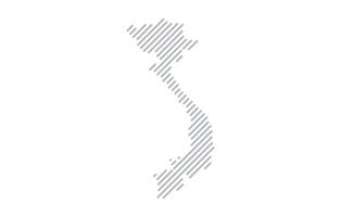 Stylized linear map of Vietnam in minimalistic style. illustration of the map of the country. vector