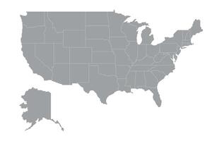 Stylized one-color map of the United States with states. Map of USA with all states in minimalistic modern style. vector