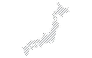 Stylized linear map of Japan in minimalistic style. illustration of the map of the country. vector