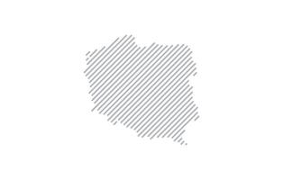 Stylized linear map of Poland in minimalistic style. illustration of the map of the country. vector