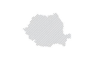 Stylized linear map of Romania in minimalistic style. illustration of the map of the country. vector