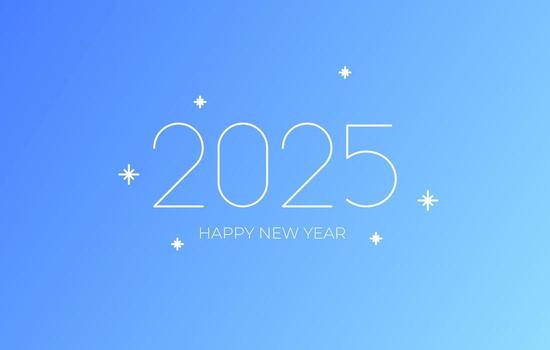 New Year 2025 poster design with thin simple numbers. Concept of colorful design of greeting card, flyer, banner, poster in abstract style. vector