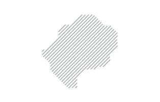 Stylized linear map of Lesotho in minimalistic style. illustration of the map of the country. vector