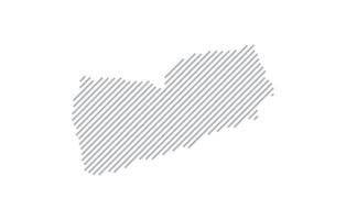 Stylized linear map of Yemen in minimalistic style. illustration of the map of the country. vector
