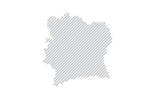 Stylized linear map of Ivory Coast in minimalistic style. illustration of the map of the country. vector