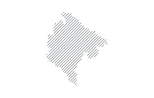Stylized linear map of Montenegro in minimalistic style. illustration of the map of the country. vector
