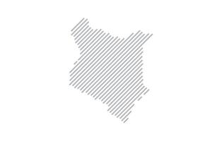Stylized linear map of Kenya in minimalistic style. illustration of the map of the country. vector