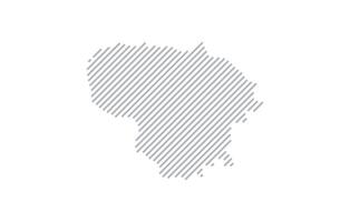 Stylized linear map of Lithuania in minimalistic style. illustration of the map of the country. vector
