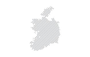 Stylized linear map of Ireland in minimalistic style. illustration of the map of the country. vector