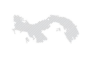 Stylized linear map of Panama in minimalistic style. illustration of the map of the country. vector