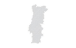 Stylized linear map of Portugal in minimalistic style. illustration of the map of the country. vector