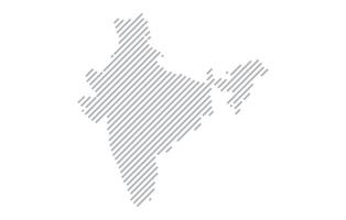 Stylized linear map of India in minimalistic style. illustration of the map of the country. vector