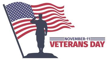 Veterans day background with american flag vector