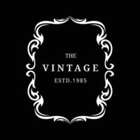 Vintage Style Logo with Classic Ornament Frame. Suitable for business branding such as restaurants, boutiques, or hotels that carry a vintage or classic theme. vector