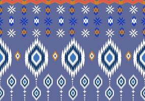 a blue and orange tribal pattern with geometric shapes vector