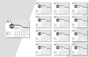 2025 Monthly Calendar Template with Photo Placeholder vector