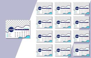 2025 new year annual calendar template full page printable design vector