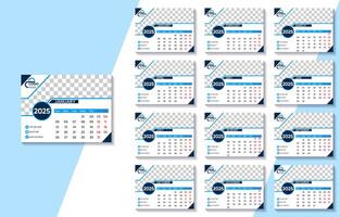 2025 Calendar Template with Customizable Photo Placeholder and Modern Design vector