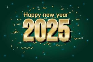 Happy New Year 2025 Celebration with Confetti vector