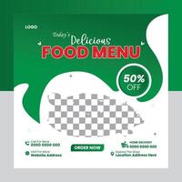 Modern Food Social Media Post Design Template vector