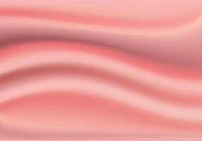 3D abstract rose gold background. Minimalistic subtle wavy silk texture. Light pastel color satin fabric. vector