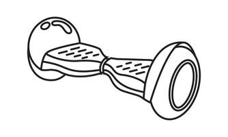 self-balancing gyro two wheeled board scooter or hoverboard isolated on white background. vector