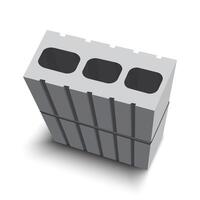 Gray Cement Cinder Block Isolated on White Background. vector