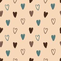 Seamless pattern with pastel hearts, symbolizing love. vector