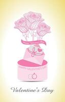 Valentine's Day Gift for Special Wishes with Rose vector
