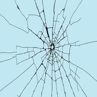 Broken Cracked Glass Window, Crumbled glass spidernet texture Pattern background Transparent vector