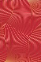 Abstrack background line gold and red potrait vector