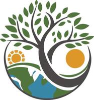 Art and illustration of natural round logo style image vector