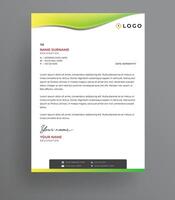 Lemon Green Gradient Corporate Business Letterhead Design Minimalist Letterhead Template vector