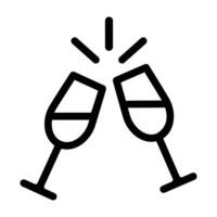 Two Glass Cheers Icon File for Celebration Designs vector