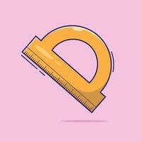 Flat design orange measuring instrument ruler cartoon symbol illustration object vector