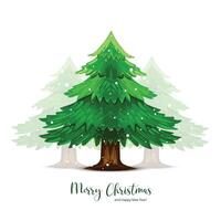 Decorative christmas tree holiday card background vector