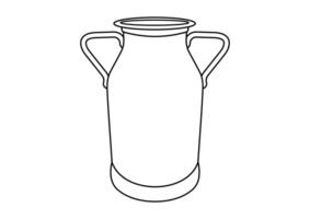 Black and white milk jug flat design isolated on white background vector