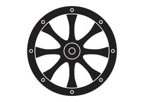 Old wheel vintage silhouette isolated on white background vector