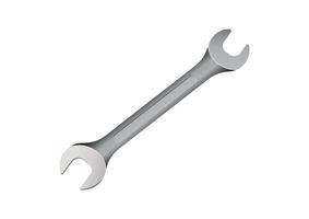 Realistic open ended spanner flat design isolated on white background vector