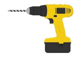 Drill in flat style isolated on white background vector
