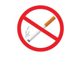 Forbidden to smoke sign flat design isolated on white background vector