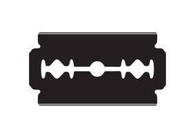 Silhouette of razor blade flat design. Black and white razor blade vector