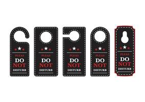 Five different door hanger templates flat design isolated on white background vector