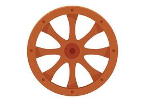 Old wheel vintage cartoon flat design isolated on white background vector