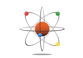 Atom flat design isolated on white background vector