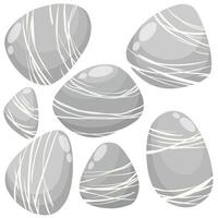 Collection of sea stones with striped pattern. Creative decor and design. vector