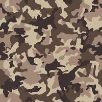 Camouflage pattern background, seamless camouflage. Classic clothing style masking camo repeat print. Beige, brown, ocher colors Camouflage. Military texture vector