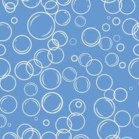 Soap bubble. Seamless bubbles pattern illustration on light blue background.Sketch aqua background. Doodle foam soap. Hand drawn rounded sod a drink, fizzy texture vector